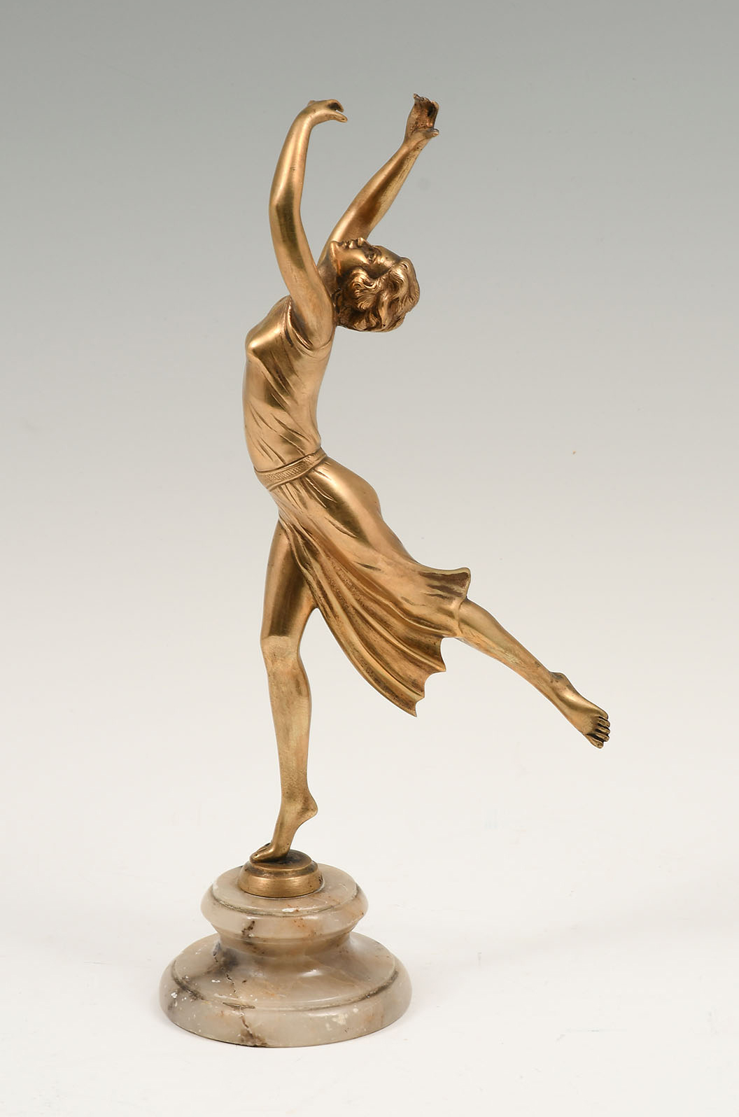 Appraisal: ART DECO ERA BRONZE OF ISADORA DUNCAN SIGNED SAUMELL A