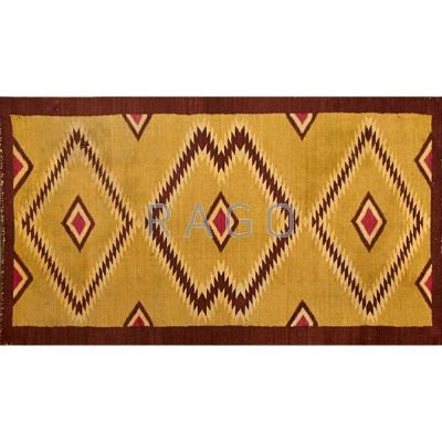 Appraisal: NAVAJO Geometric wool rug thc Unmarked x Condition Report