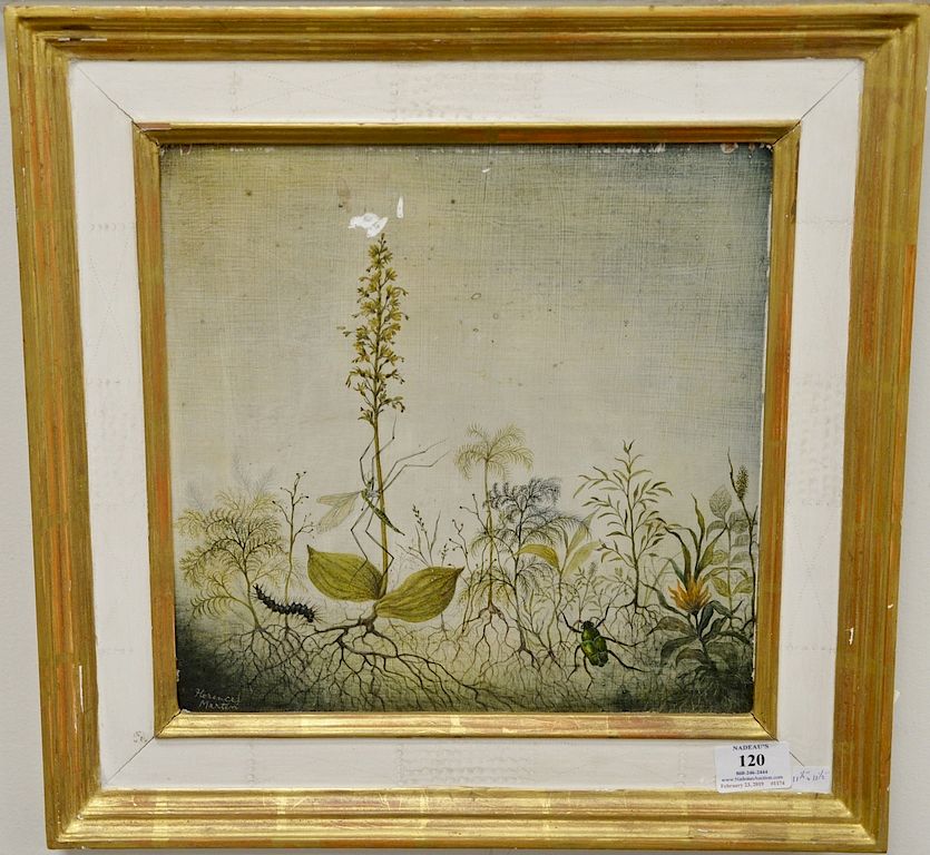 Appraisal: Florence Martin th th century oil on masonite Botanical and