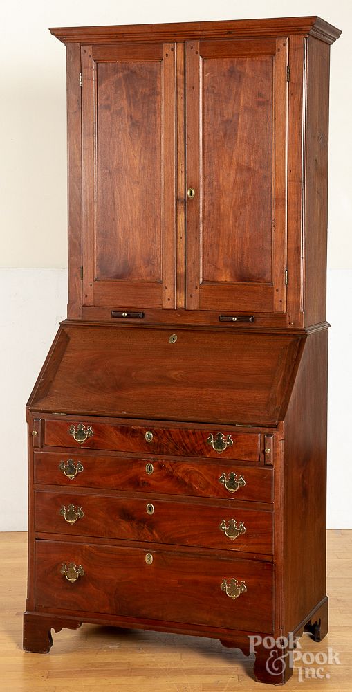 Appraisal: Diminutive Chippendale walnut secretary Diminutive Mid Atlantic Chippendale walnut secretary