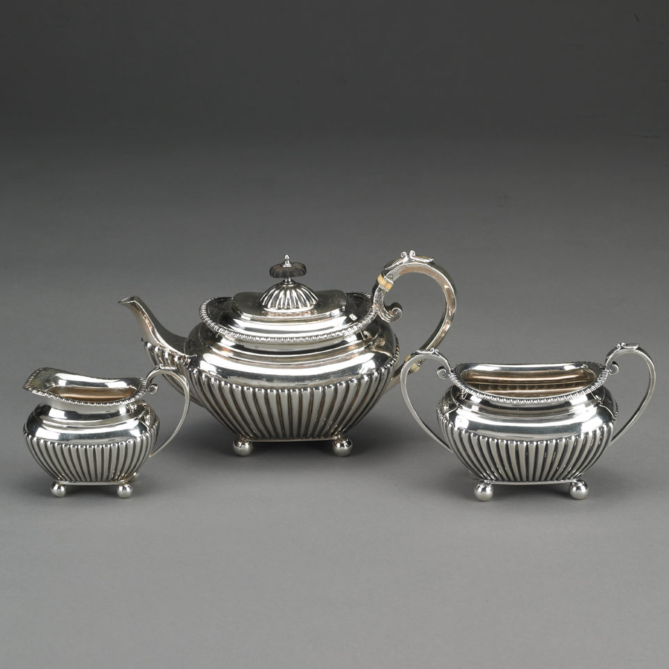 Appraisal: Edwardian Silver Bachelor s Tea Service James Dixon Sons Sheffield