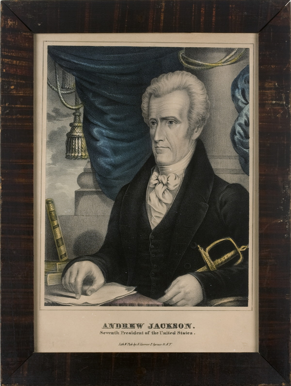 Appraisal: FIVE HANDCOLORED SMALL-FOLIO LITHOGRAPHS OF PRESIDENTS FOUR BY NATHANIEL CURRIER