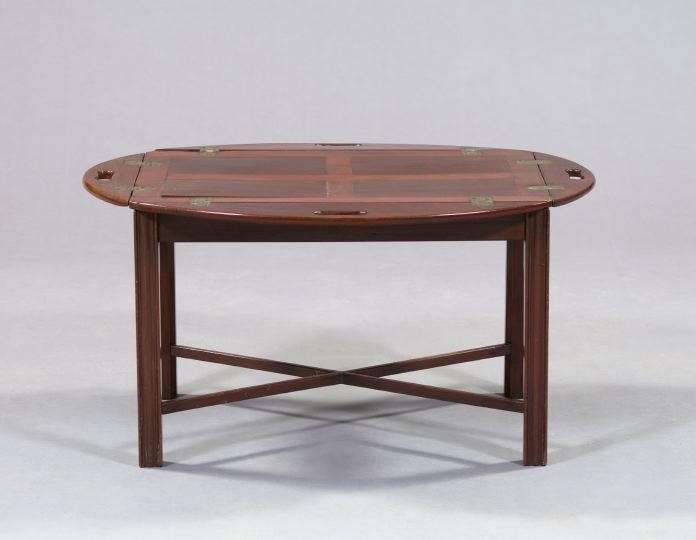 Appraisal: Contemporary Mahogany Tray Table in the Georgian taste the oval