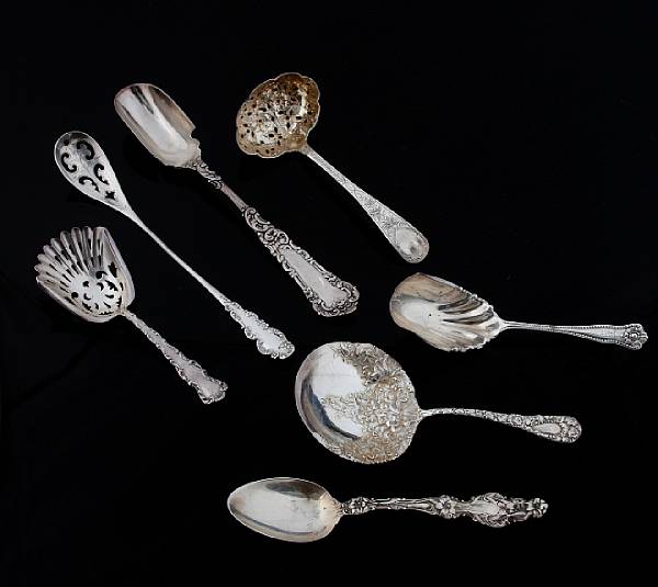 Appraisal: A group of sterling flatware including serving pieces Various makers