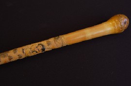 Appraisal: MEIJI CARVED JAPANESE BAMBOO WALKING CANE SIGNED AND SEAL MARK