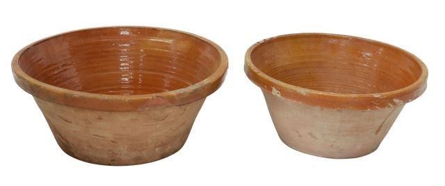 Appraisal: lot of Spanish terracotta bowls with glazed interiors both with