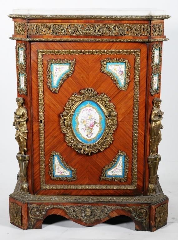 Appraisal: FRENCH ORMOLU SEVRES PORCELAIN CABINET th Century French Napoleon III