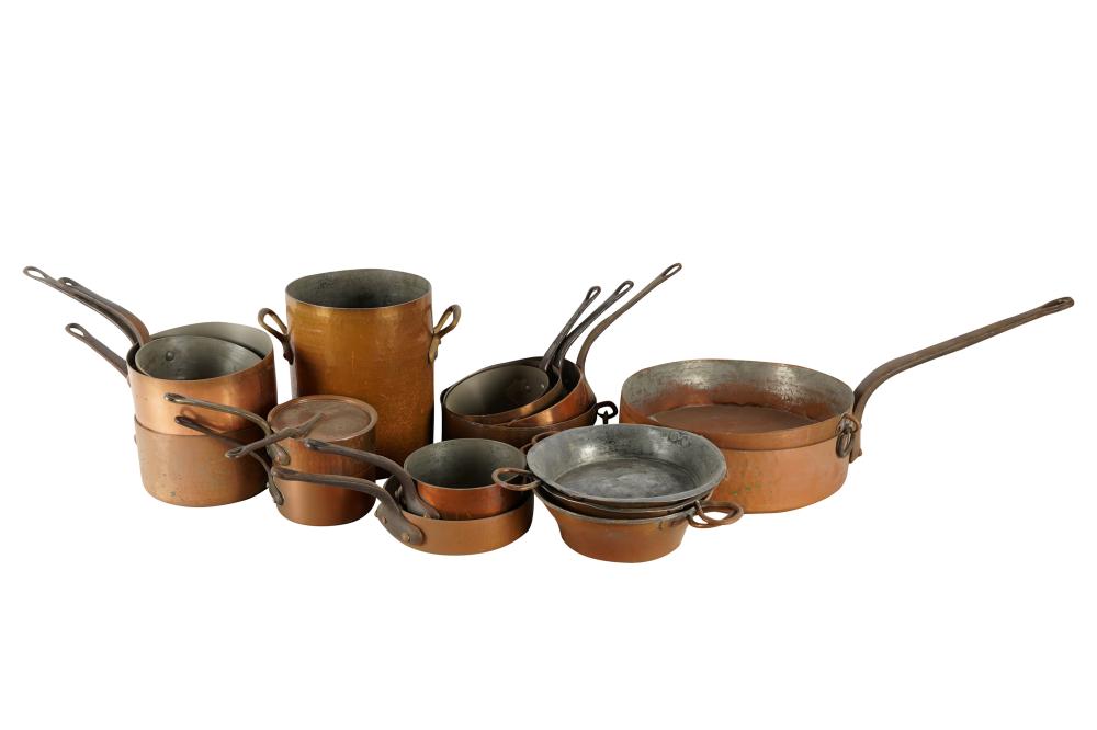 Appraisal: COLLECTION OF COPPER POTScomprising pots Condition each worn from use