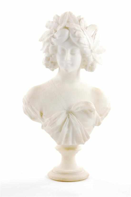 Appraisal: Ada Cipriani Italian b BUST OF A GREEK BEAUTY carved