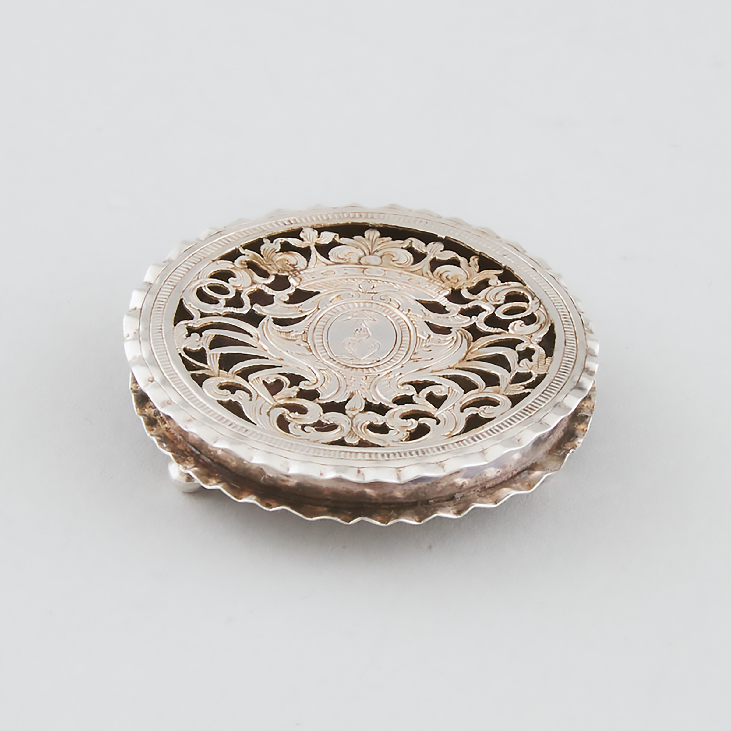 Appraisal: Late th Century English Silver Vinaigrette Pomander or Pouncet Box