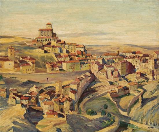 Appraisal: MAX KUEHNE American - View of a Spanish Town oil