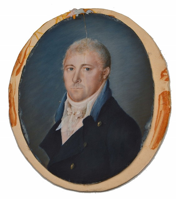 Appraisal: AN EARLY TH CENTURY OVAL MINIATURE PORTRAIT of a gentleman