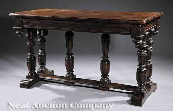 Appraisal: A Baroque Carved Walnut Refectory Table th c probably Italian