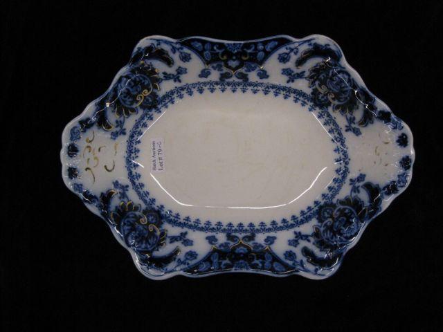 Appraisal: English Flow Blue Ironstone Bowl oval x Florida pattern