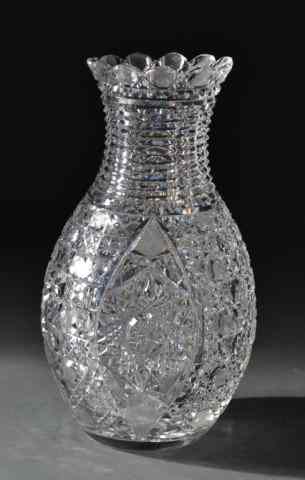 Appraisal: A Very Fine Signed Hoare Cut Glass VaseProfusely carved with