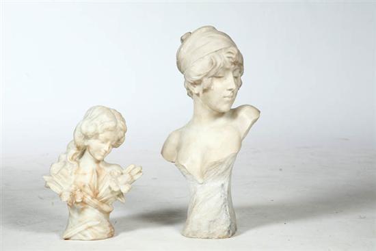 Appraisal: TWO MARBLE BUSTS Continental late th century Both of young