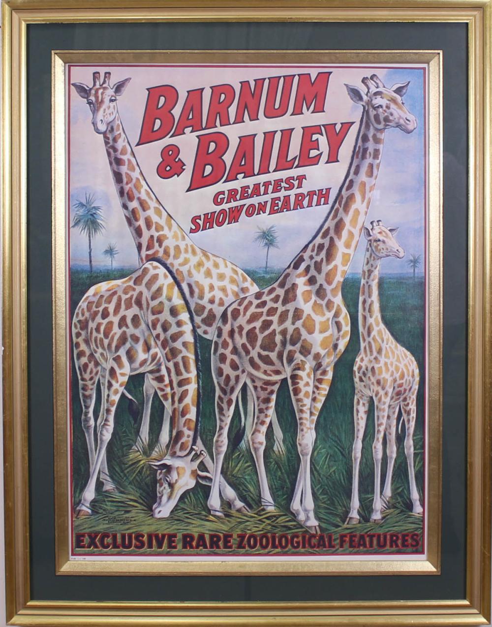 Appraisal: CIRCUS POSTER Barnum and Bailey Greatest Show on Earth Exclusive