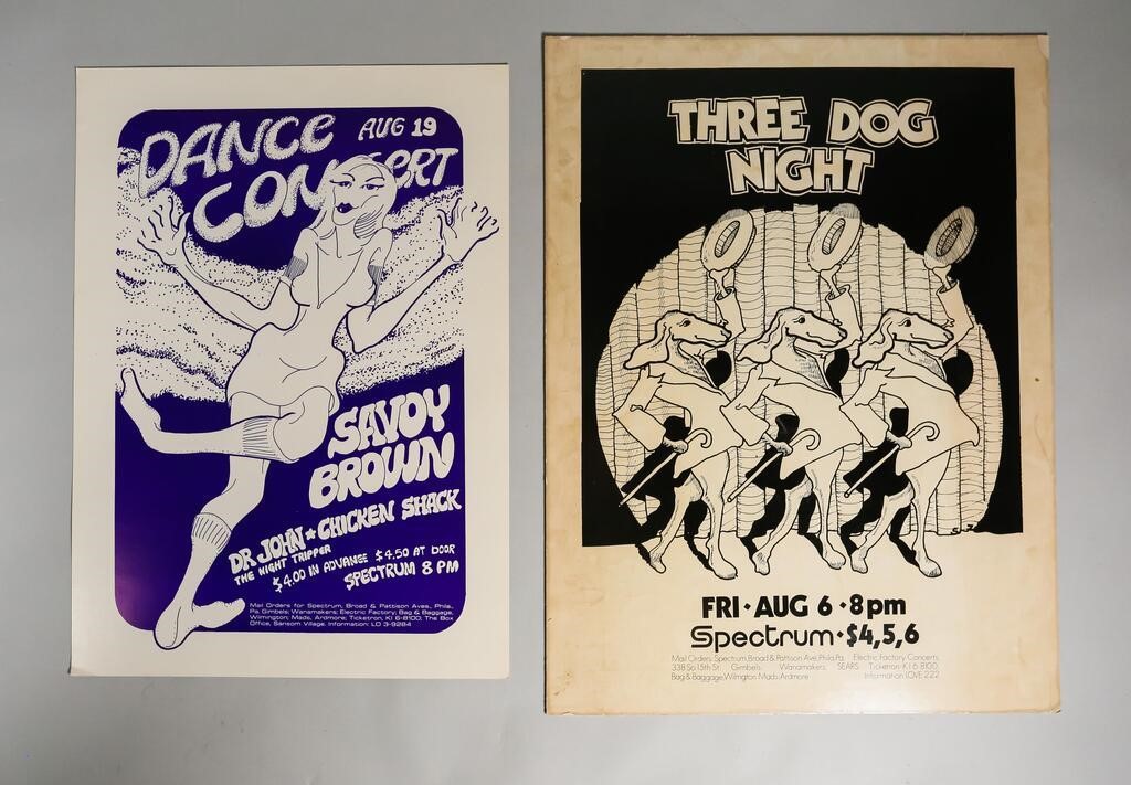 Appraisal: Two Concert Posters from Spectrum Philadelphia PA and Three Dog