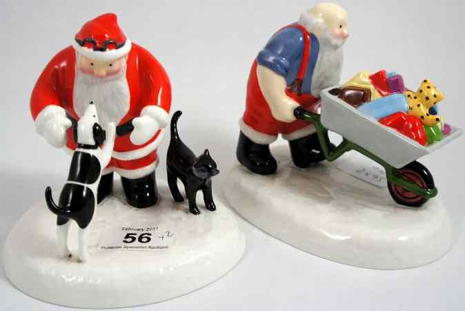 Appraisal: Coalport Father Christmas Figures Almost There and My Best Friends