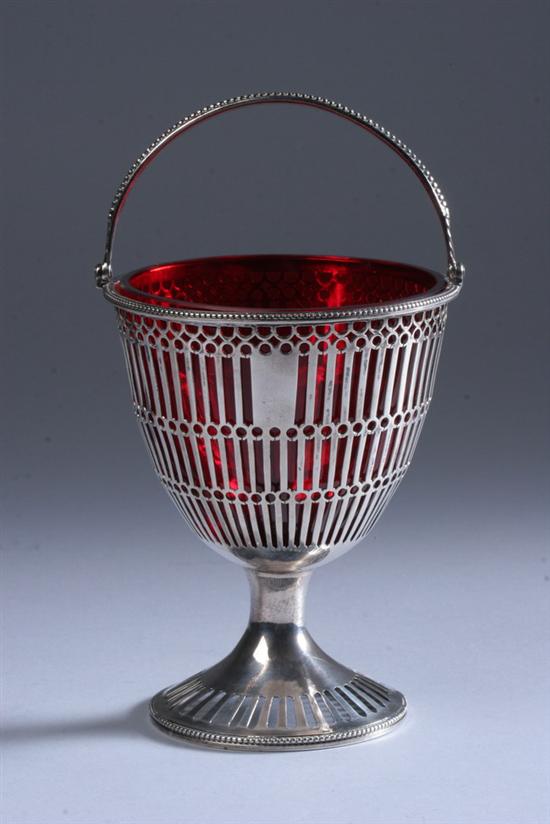 Appraisal: GEORGE III SILVER SUGAR BASKET BY HESTER BATEMAN London Body