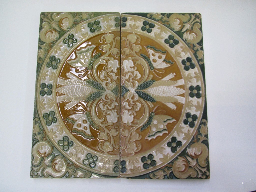 Appraisal: Pair of decorative wall tiles