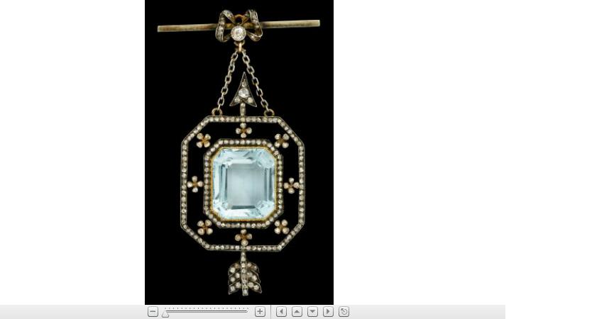 Appraisal: Silver topped yellow gold aquamarine and diamond broochrussian ca