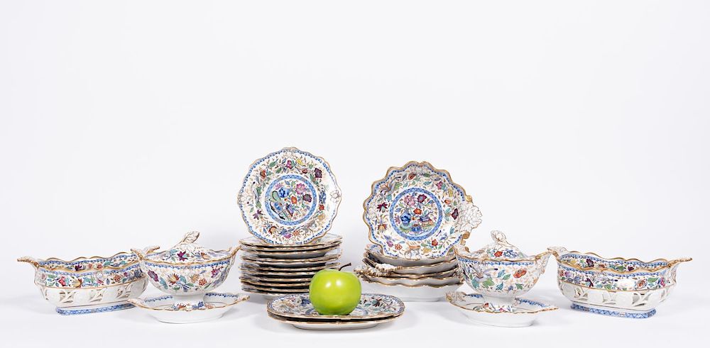 Appraisal: Attr Ridgeway PC Chinoiserie Dessert Service Attributed to Ridgway Potteries