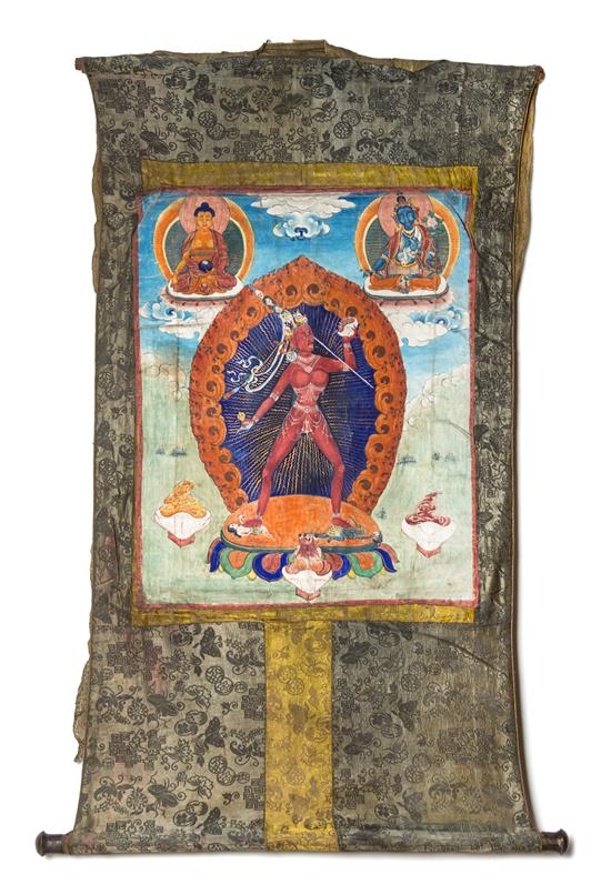 Appraisal: Sale Lot A Tibetan Thangka the deity depicted in the