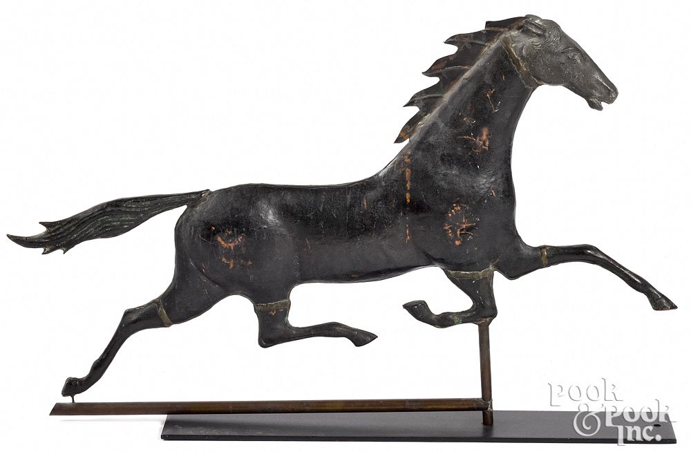 Appraisal: Swell bodied copper running horse weathervane Swell bodied copper running