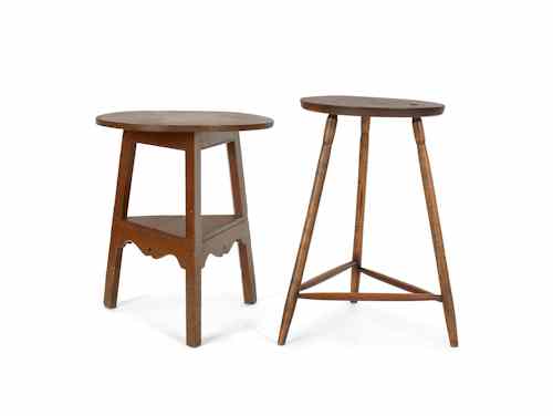 Appraisal: Two stained and painted tall stools th c h and