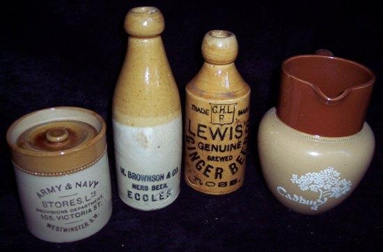 Appraisal: A stoneware bottle for Lewis's Ginger Beer Ross another for