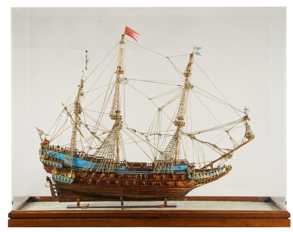 Appraisal: MODEL OF THE SWEDISH WARSHIP WASA or Vasa painted wood