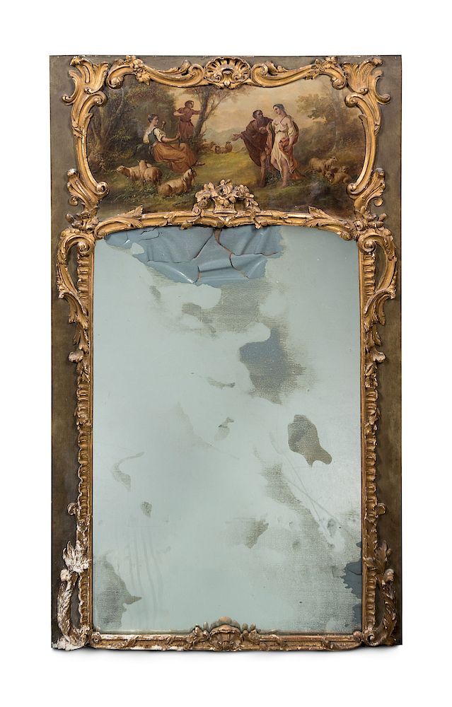 Appraisal: A Louis XV Style Parcel-Gilt and Painted Trumeau A Louis