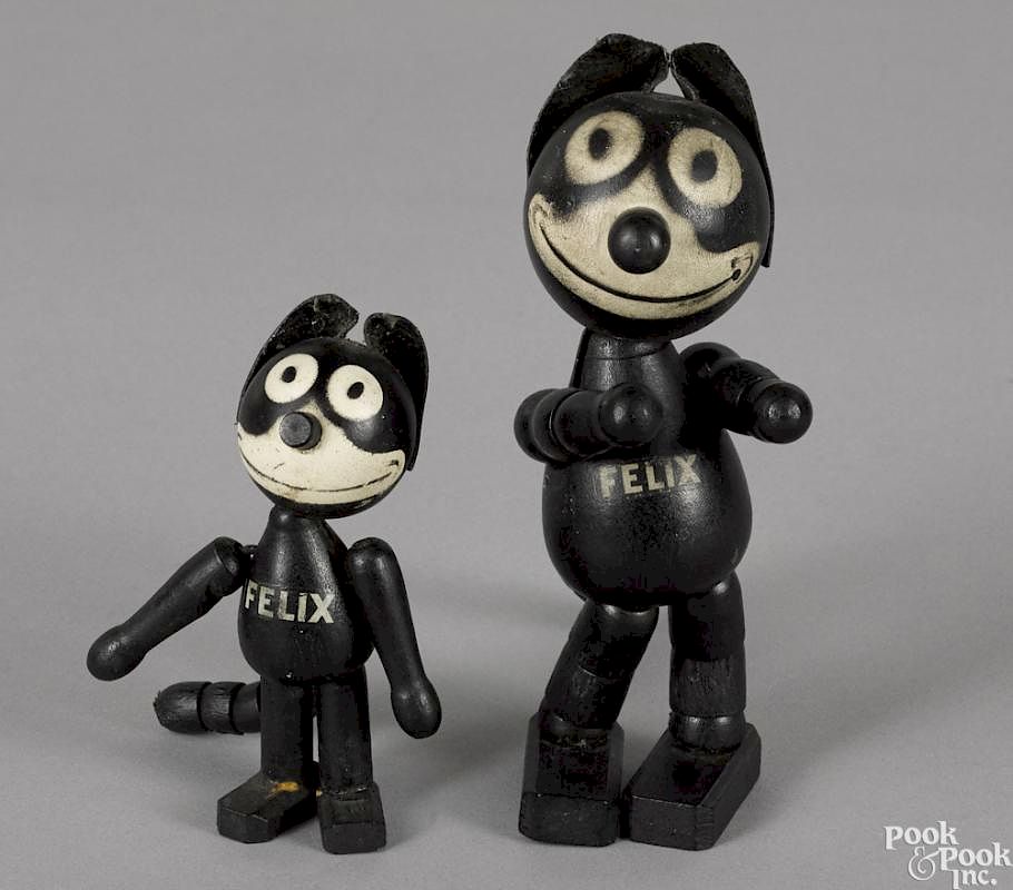 Appraisal: Two Schoenhut painted wood Felix the Cat jointed figures ''