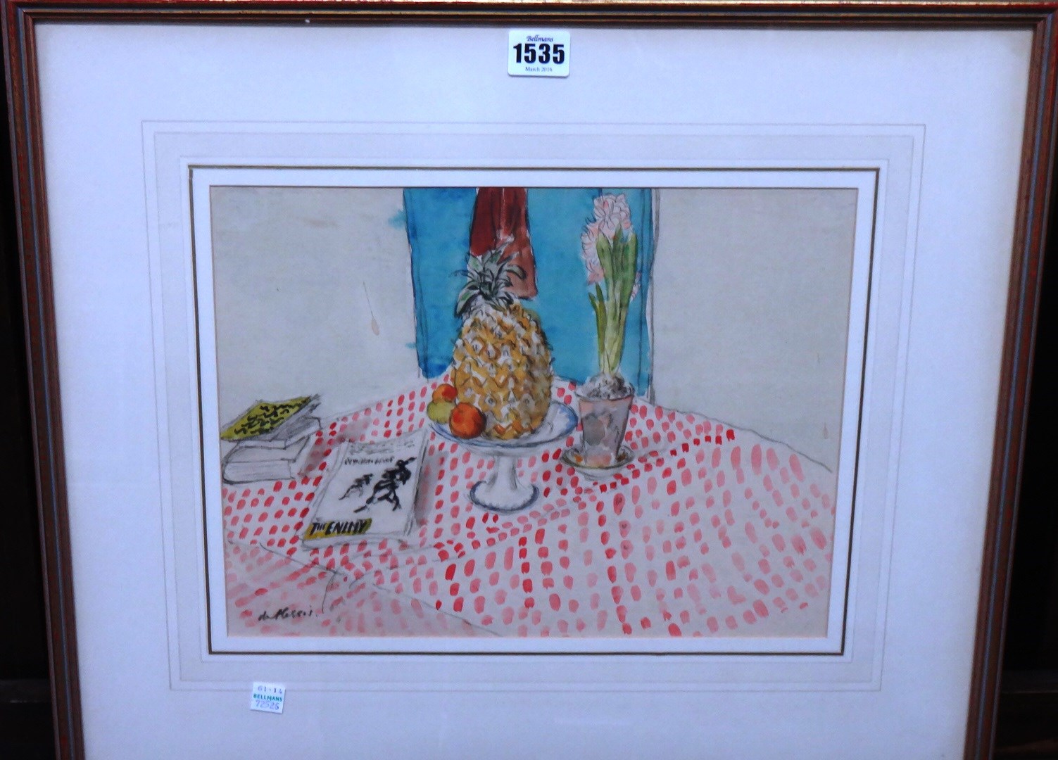 Appraisal: Enslin du Plessis - Still life watercolour and pencil signed