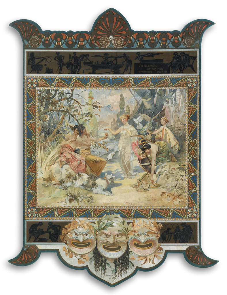 Appraisal: ALPHONSE MUCHA - JUDGEMENT OF PARIS Calendar holder x inches