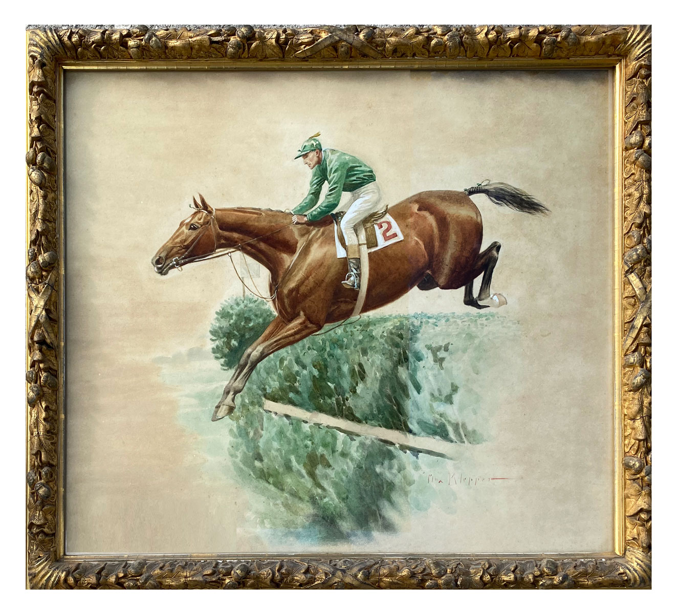 Appraisal: KLEPPER Max Francis American - Steeple Chase with Horse and