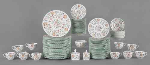 Appraisal: Minton porcelain dinner service with floral pattern and mint green