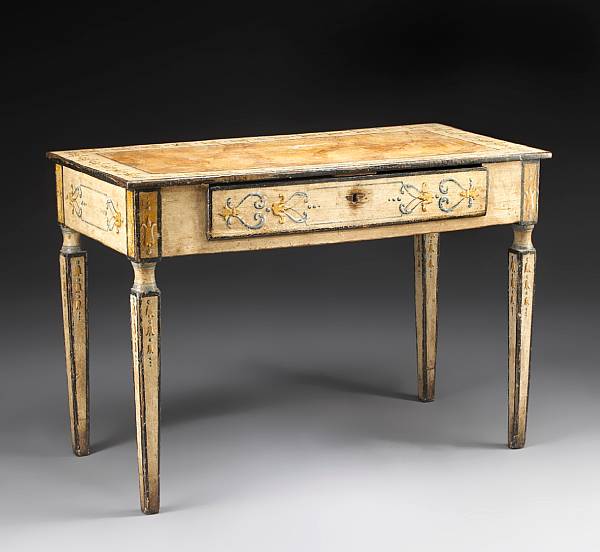 Appraisal: An Italian Neoclassical paint decorated writing desk late th century