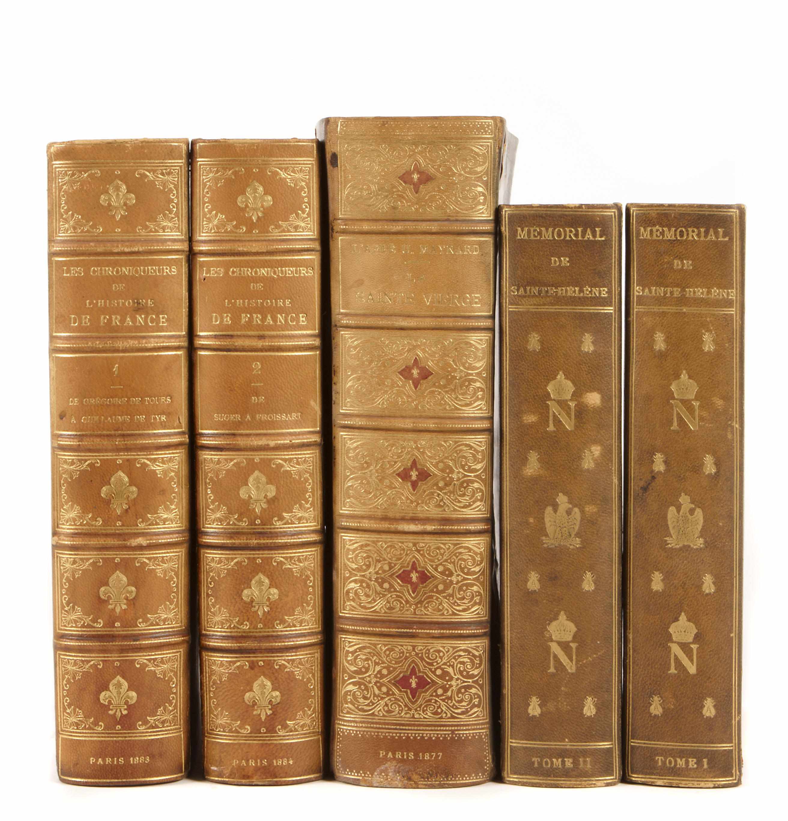 Appraisal: TH CENTURY FRENCH BINDINGS volumes vo calf including De Witt