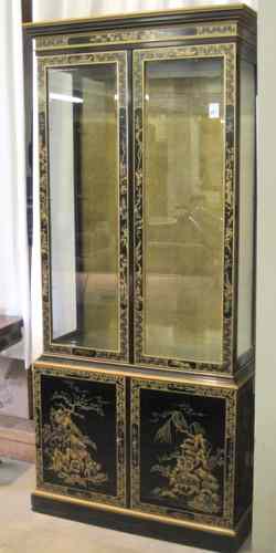 Appraisal: DREXEL CHINA DISPLAY CABINET ON CABINET Drexel Heritage Furnishings Inc