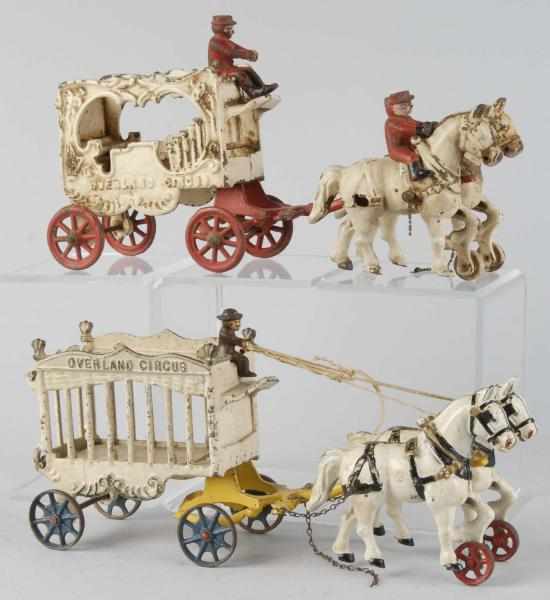 Appraisal: Lot of Cast Iron Kenton Overland Circus Toys Description American