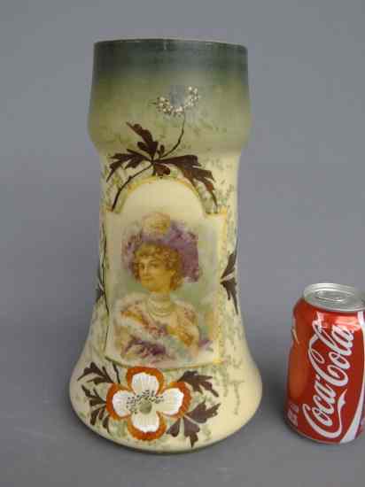 Appraisal: th c Victorian Bristol glass painted vase '' Ht