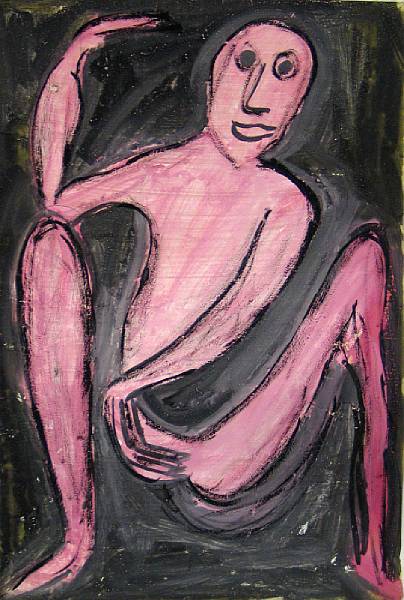 Appraisal: Jes s Reyes Chucho Ferreira Mexican - Untitled Pink figure