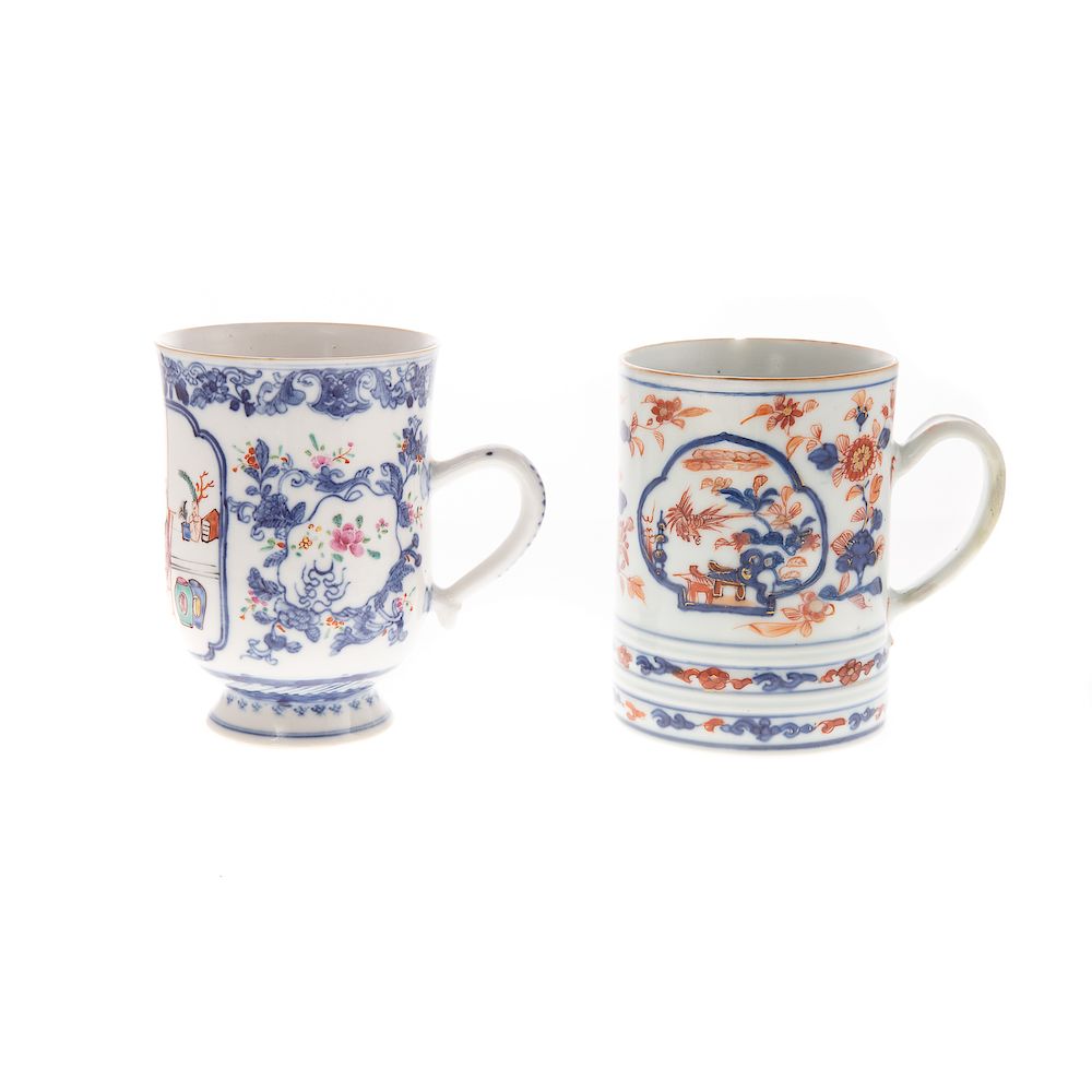 Appraisal: Two Chinese Export Porcelain Canns comprising an Imari cann with