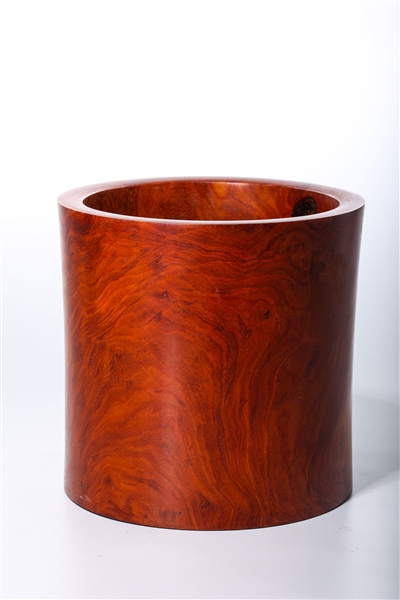 Appraisal: Chinese hardwood brush pot x approx