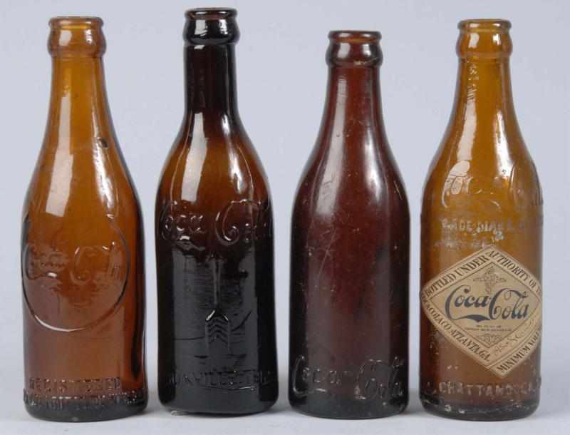 Appraisal: Lot of Coca-Cola Amber Bottles Description Circa to The Chattanooga