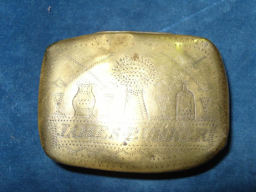 Appraisal: An th century brass snuff box with chased decoration of