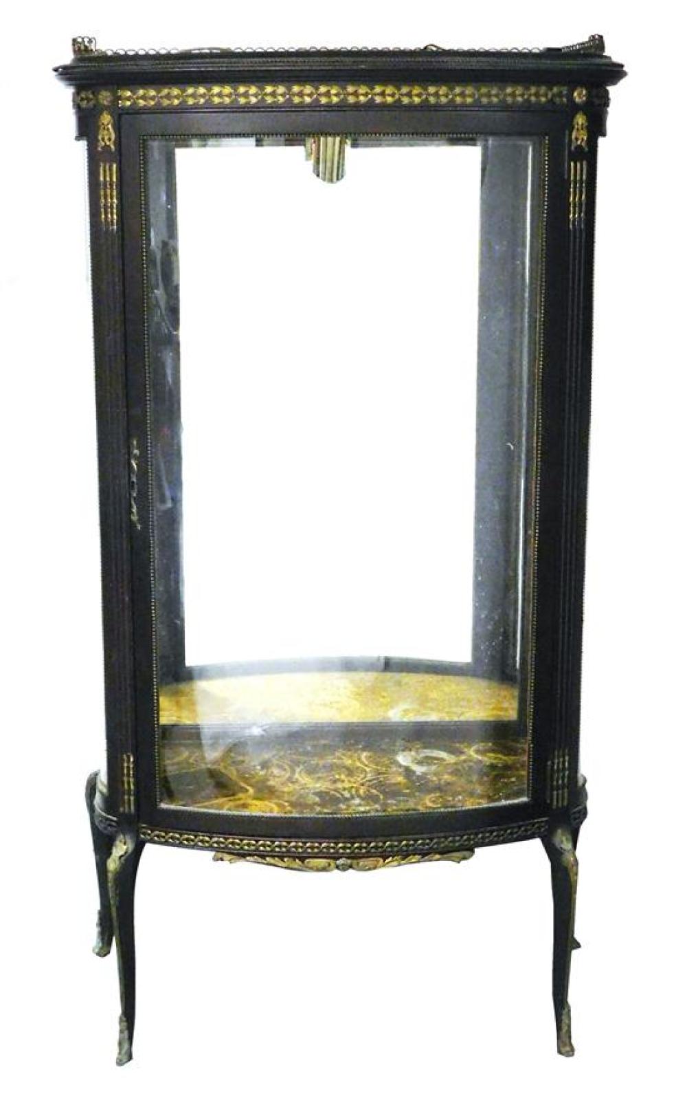 Appraisal: Showcase vitrine French style late th early th C pierced