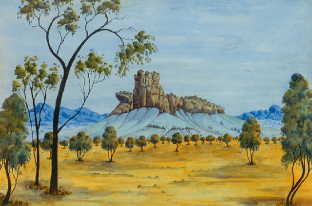 Appraisal: Wenten Rubuntja - Central Australian Bluff watercolour on paper signed